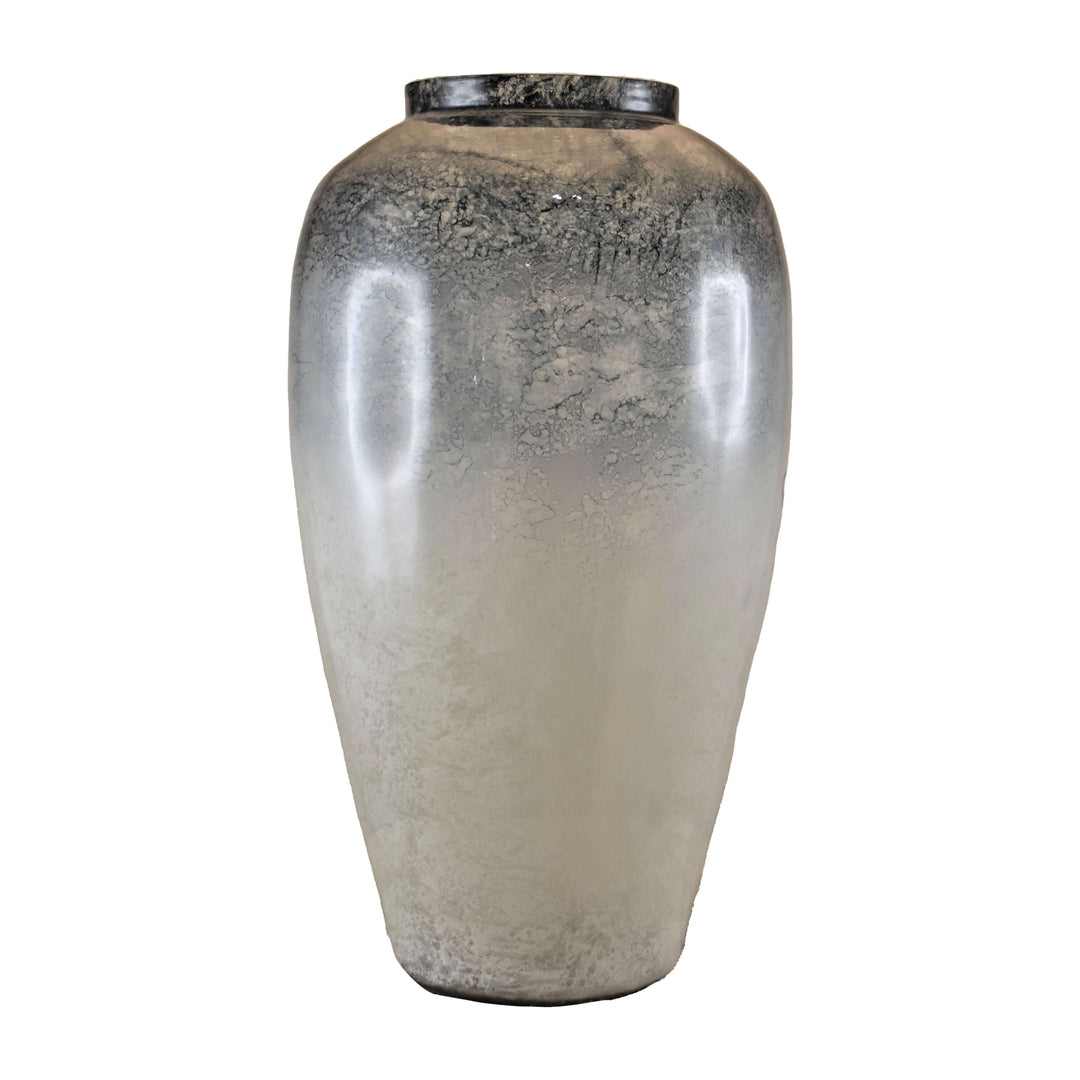 Glass, 20" Ombre Vase, Blue/white