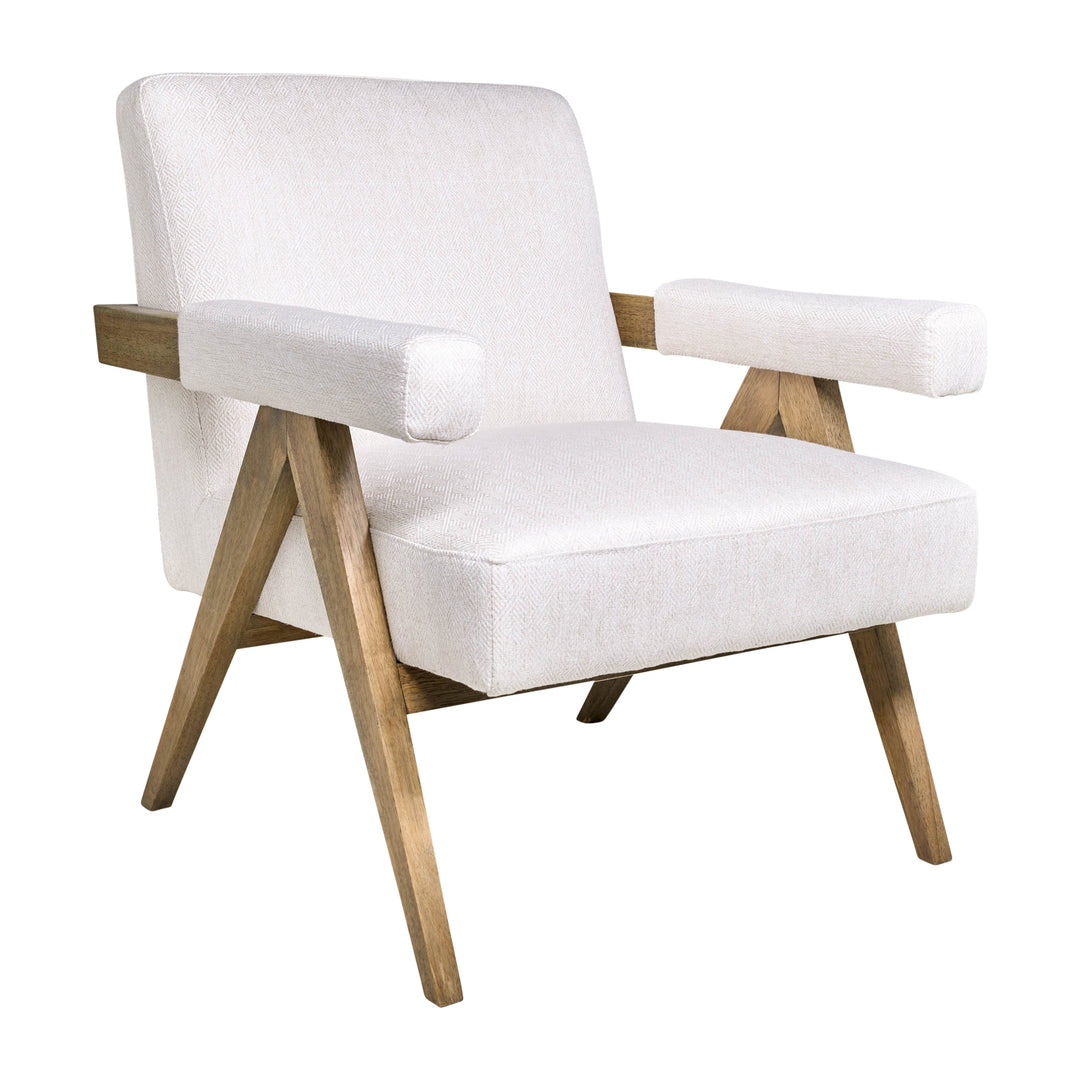 Wood - Scandinavian Accent Chair - Ivory