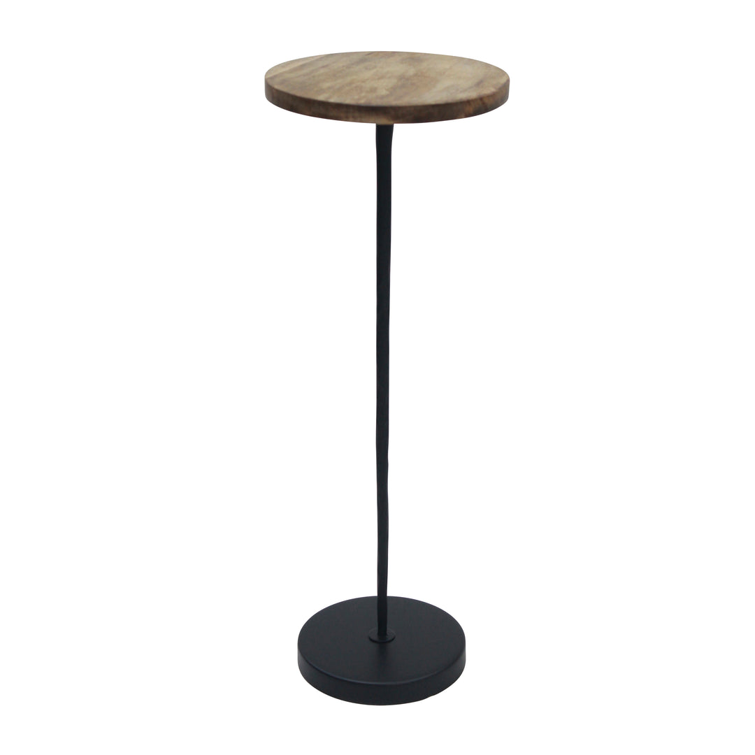 Metal/wood, 23"h Drink Table, Brown/black Kd