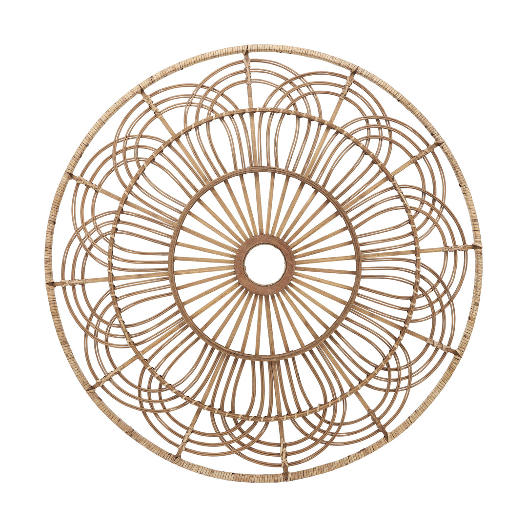 Wicker, 36", Round Wall Accent, Brown