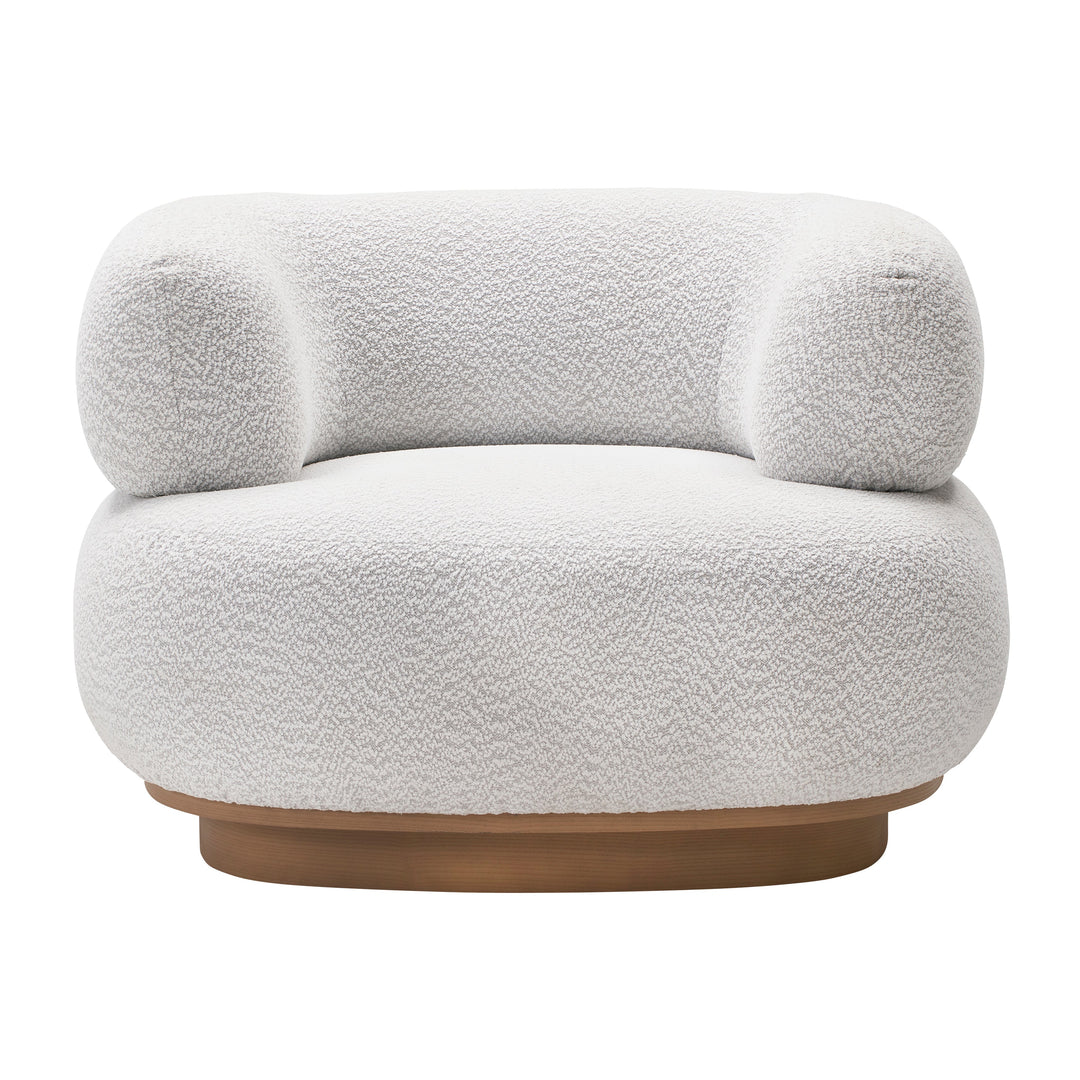 Modern Roundback Chair, Ivory