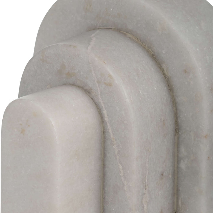 Marble, S/2 6", Layered Arches Bookends,white