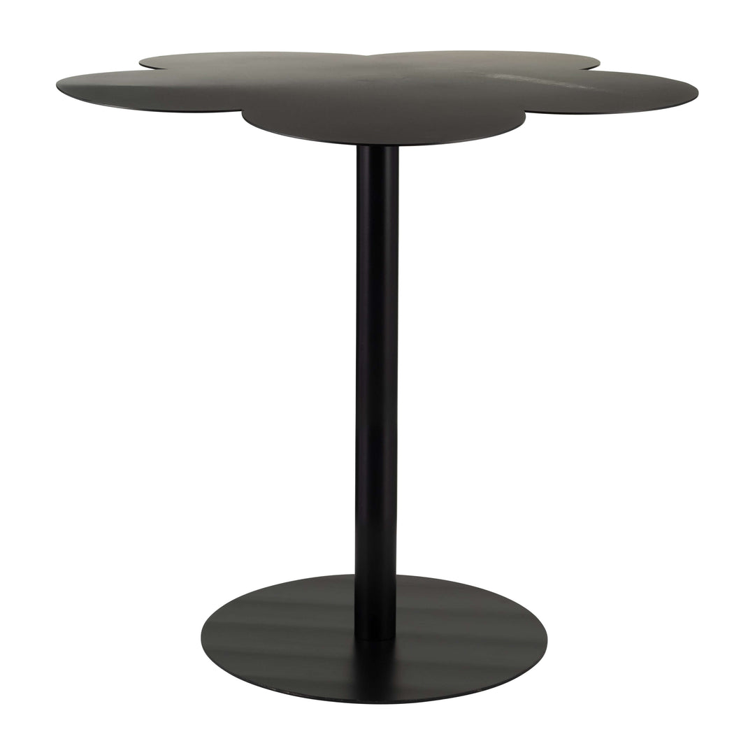 Metal, 22"dx21"h Clover Shaped Side Table,black Kd