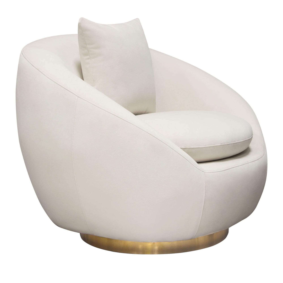 Celine Swivel Accent Chair Cream / 39 x 35 x 32