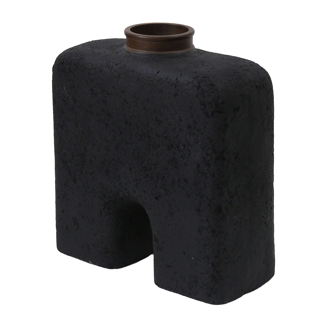 Ecomix, 13"h Abstract Vase, Black