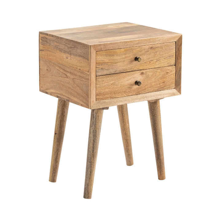 Bengal Manor Natural Mango Wood 2 Drawer Accent Table