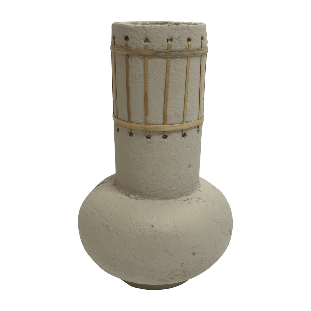 Ecomix, 12" Top Weave Nomad Vase, Ivory