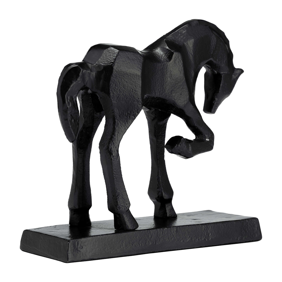 Metal,8"h,bowing Horse Sculpture,black