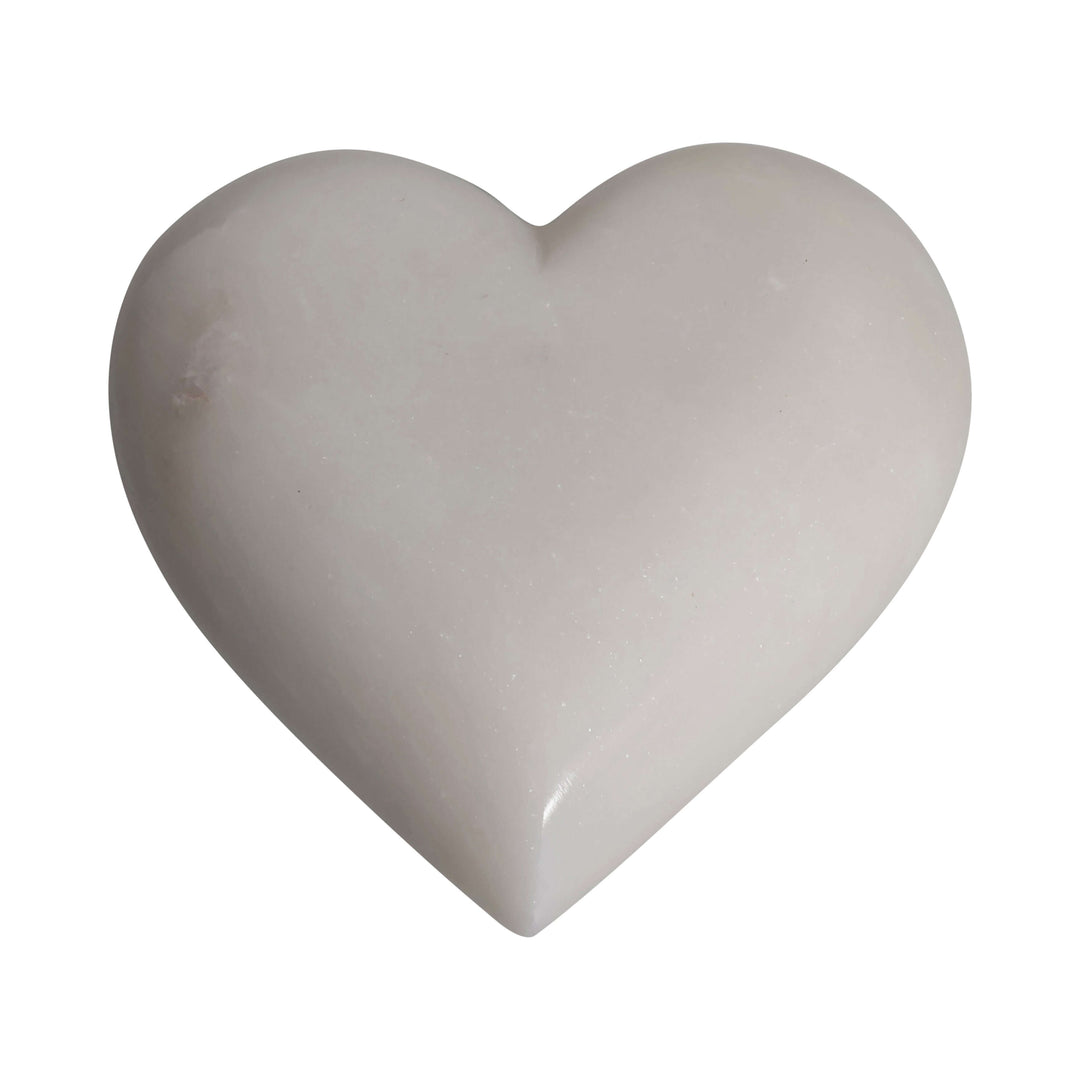 Marble, 4" Heart, White