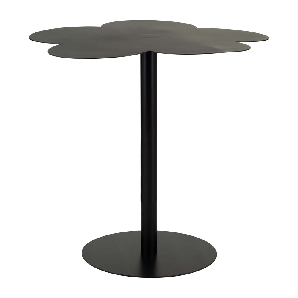 Metal, 22"dx21"h Clover Shaped Side Table,black Kd