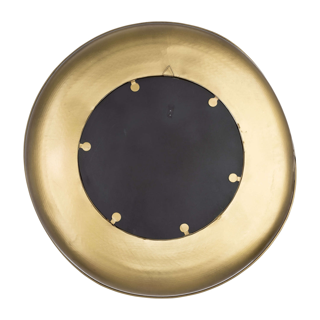 Metal,30",bowl W/v Pattrn Mirror,gold
