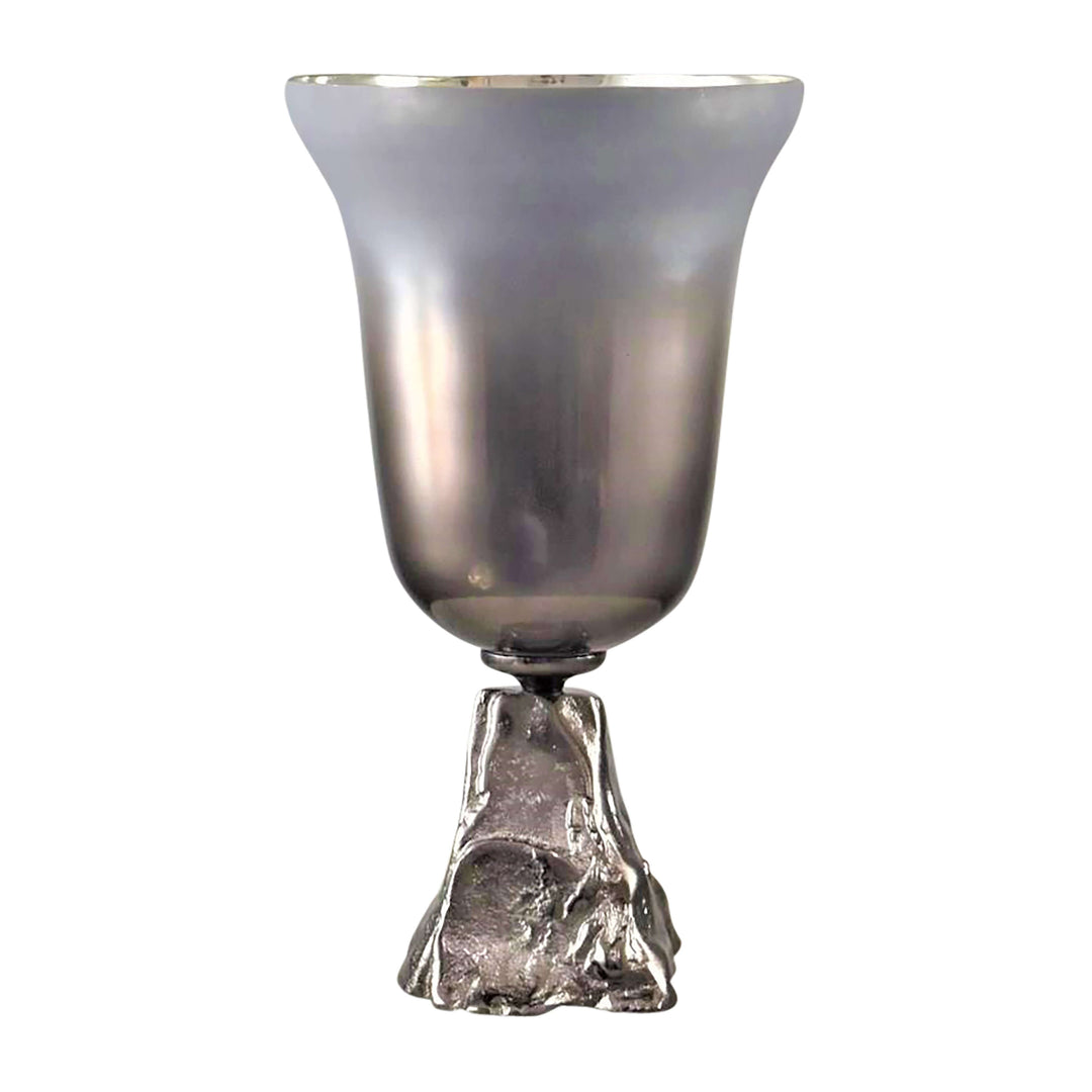 Glass, 18" 2-tone Chalice Vase, Metallic Kd