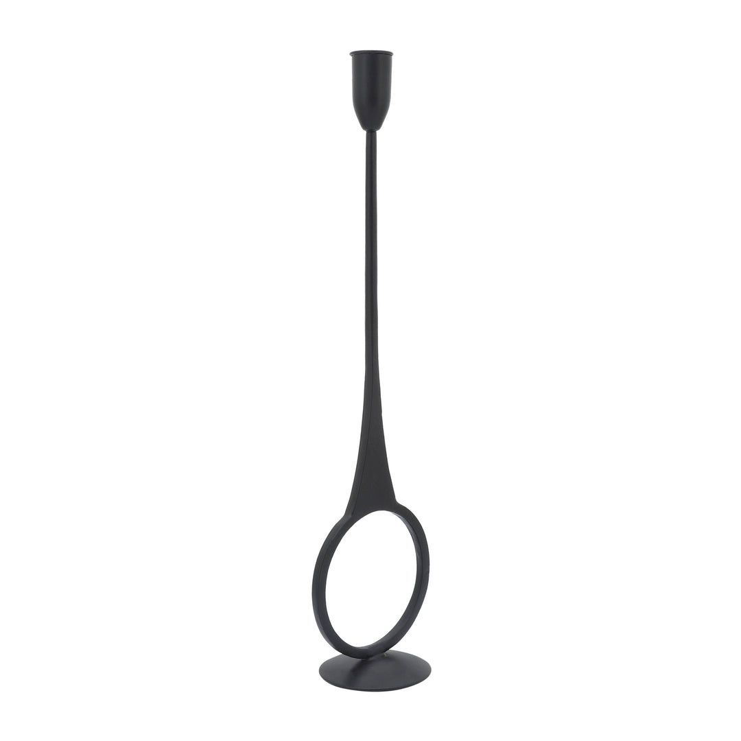 Metal, 16"h Round Taper Candle Holder, Black