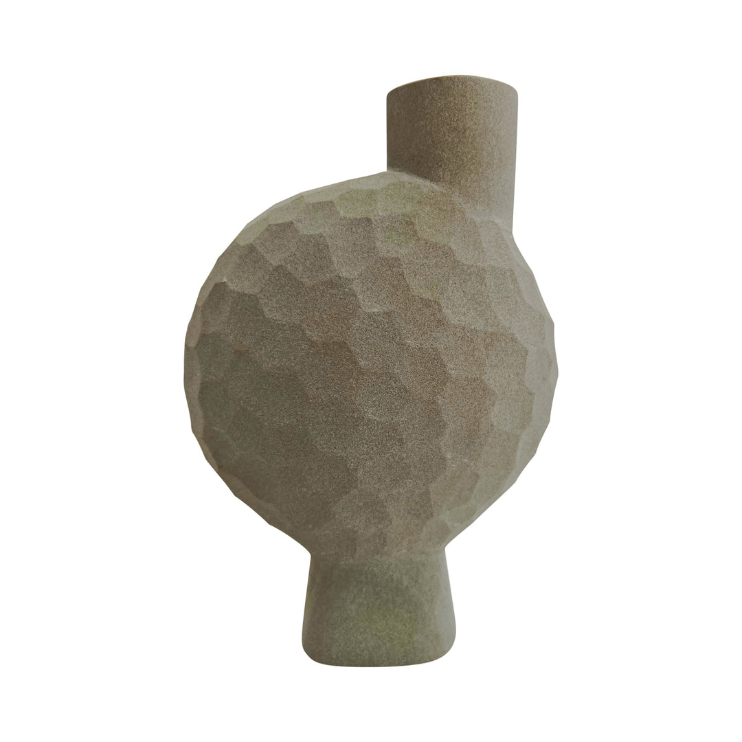 Stone, 9" Hammered Vase, Natual