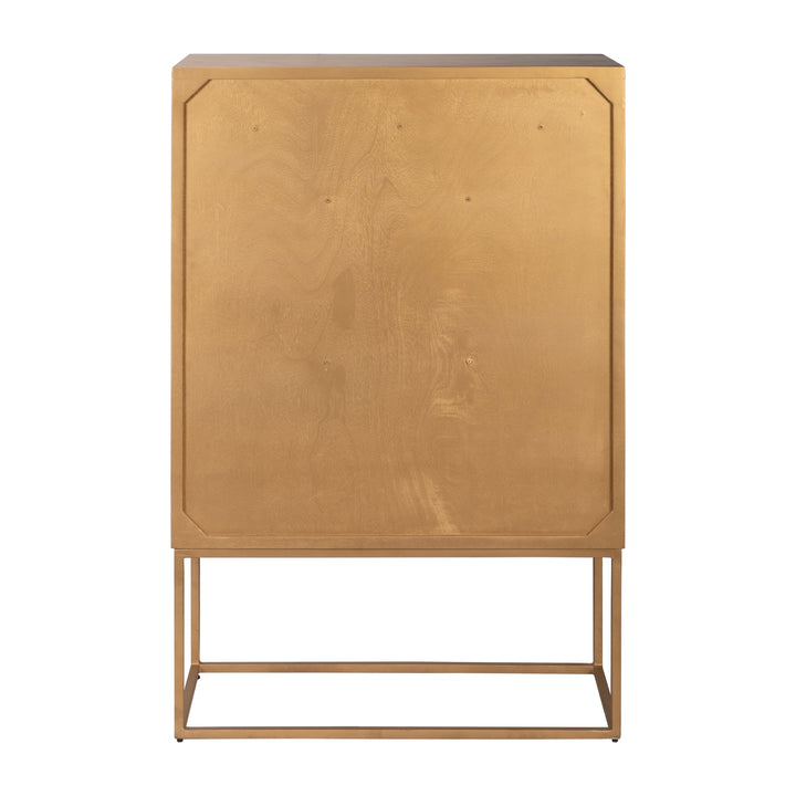Wood, 55"h 2-door Cabinet, Gold