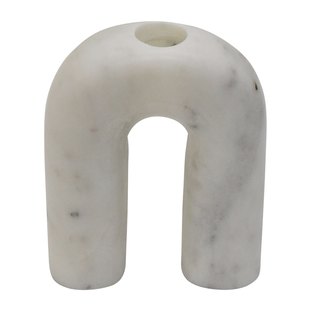 Marble, 5" Taper Candleholder, White