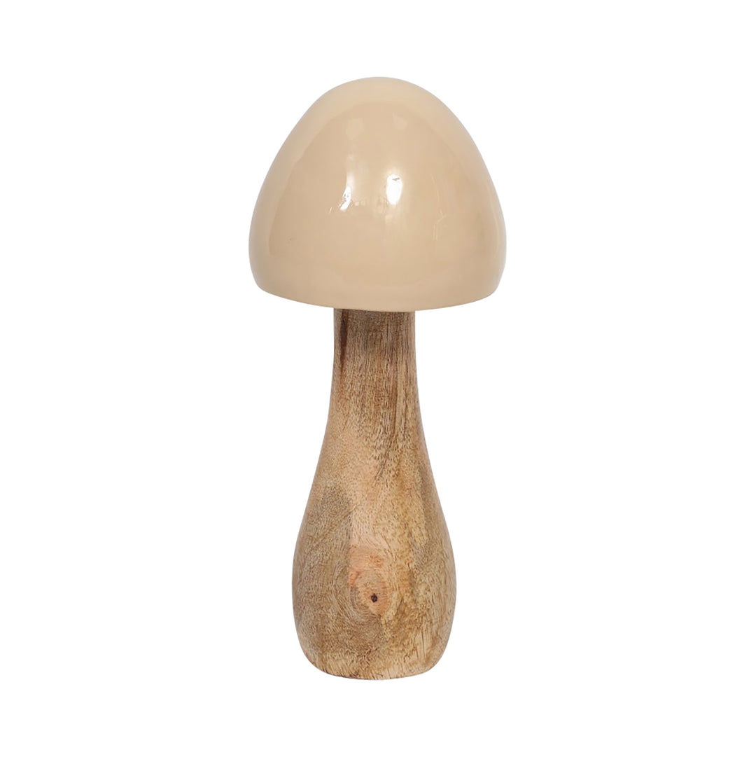 Wood, 8" Coned Mushroom, Ivory