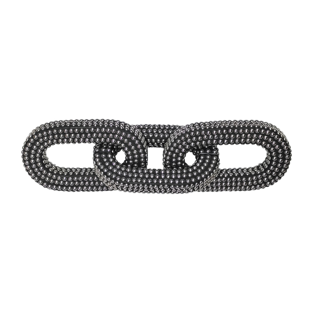 Resin, 14" Studded Chain Decor, Black/silver