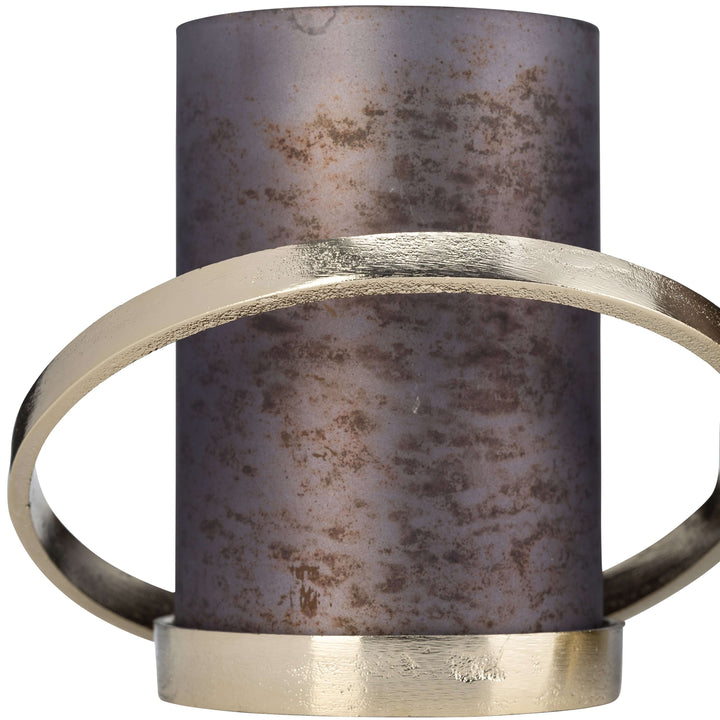Metal,6",abstract Ring Candle Holder,gold