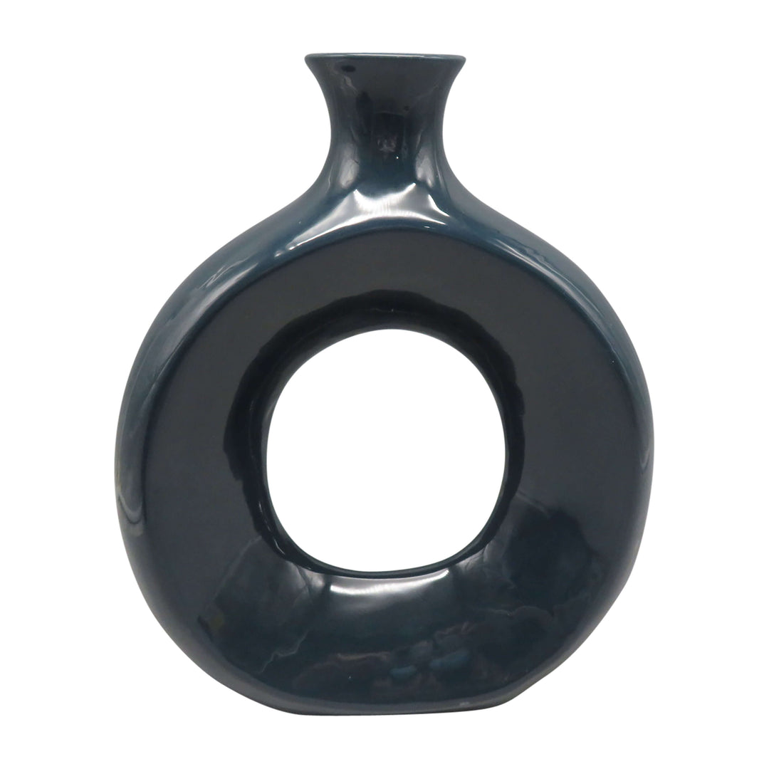 Dol, 10" Open Cut Vase, Navy