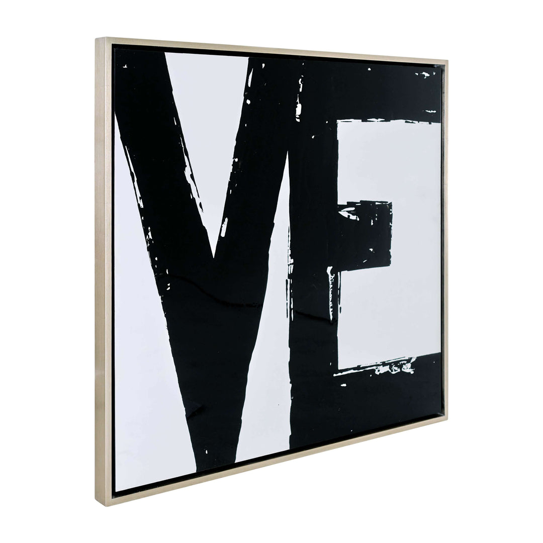 95x47, S/2 Hand Painted Love Frame, Black