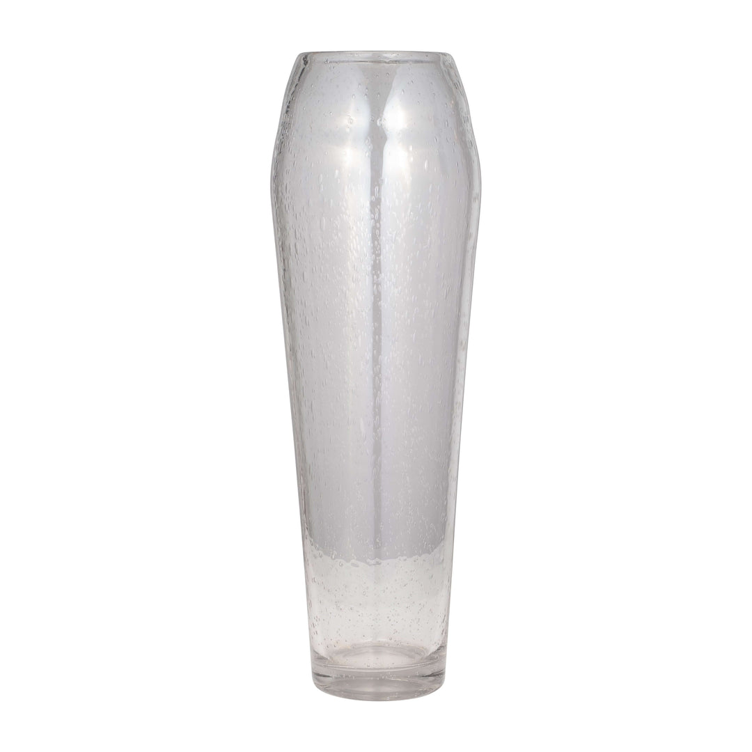 Glass, 23" Floor Vase Bubble Clear