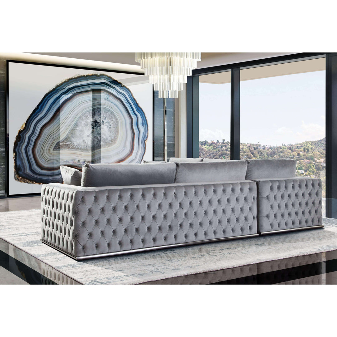 Envy 3PC Sectional in Platinum Grey Grey / 120 x 120 x 32