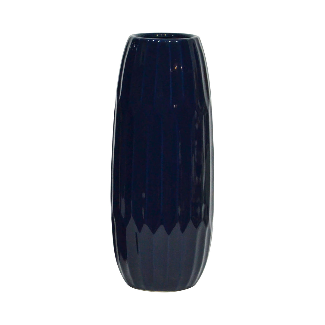 Ceramic 14" Vase , Navy Blue