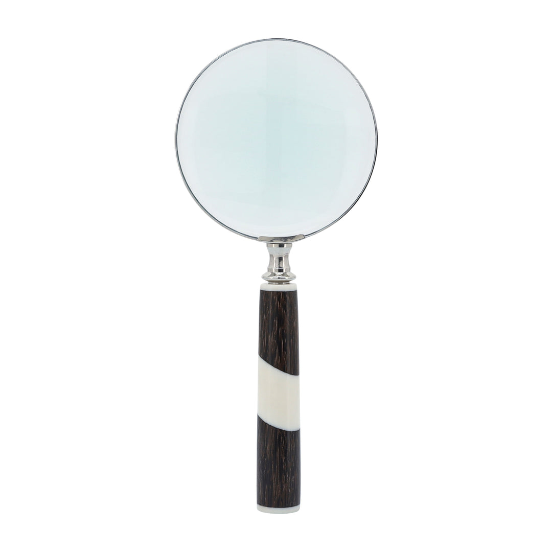 Resin, 4" 2-tone Magnifying Glass, Black/white