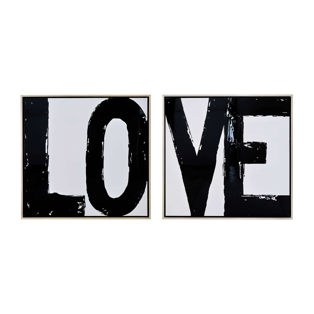 95x47, S/2 Hand Painted Love Frame, Black
