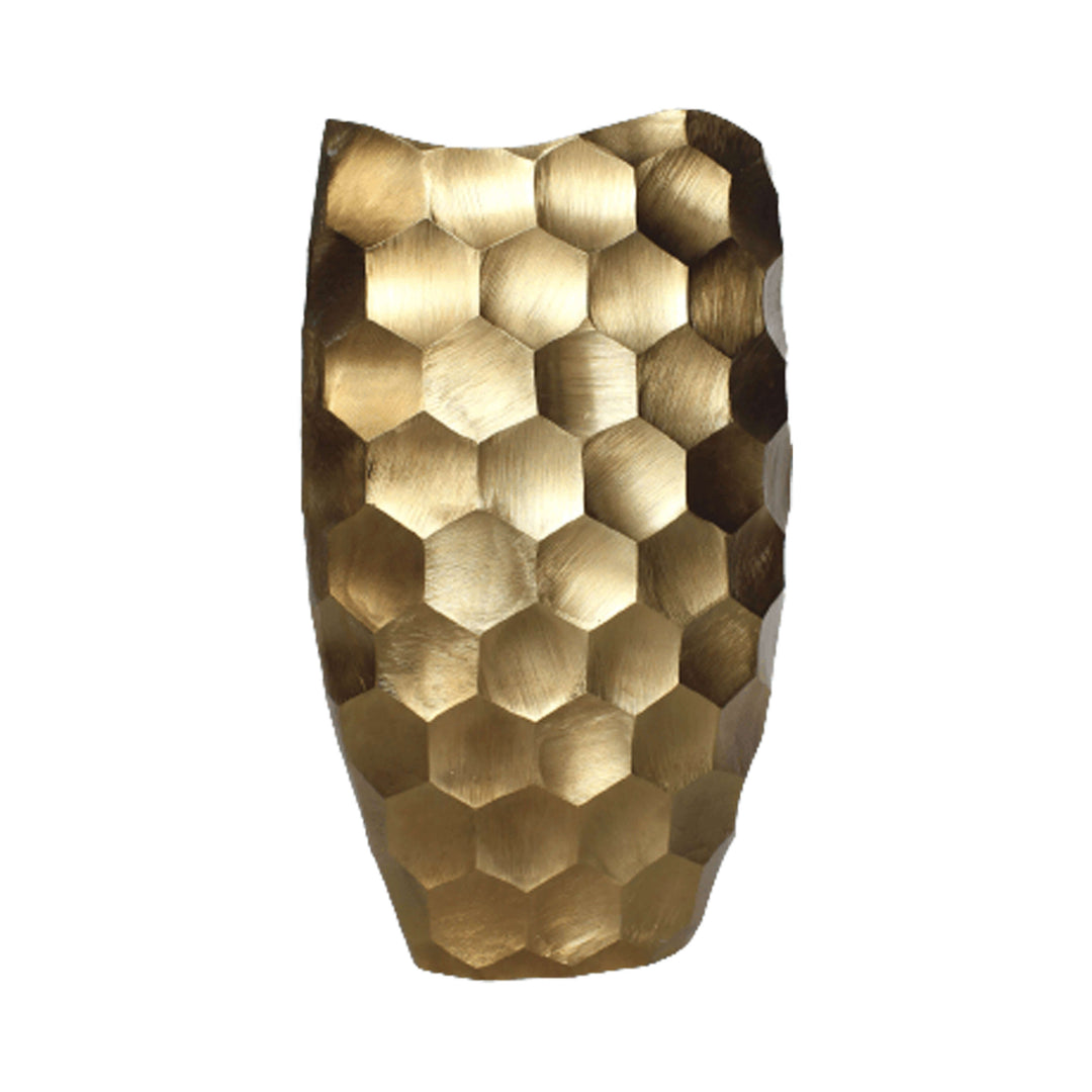 Metal, 24"  Honeycomb Vase, Gold