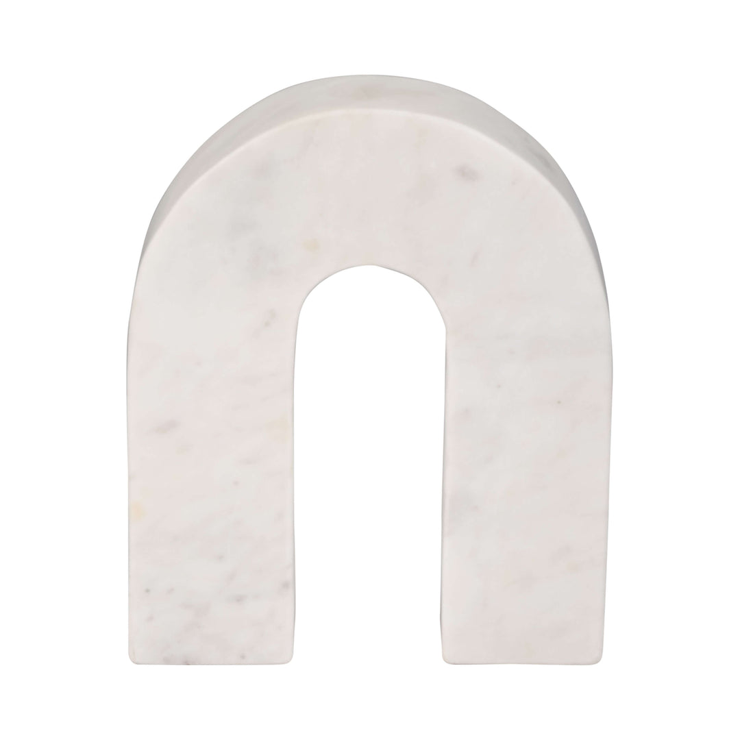 Marble, 7"h Horseshoe Tabletop Deco, White