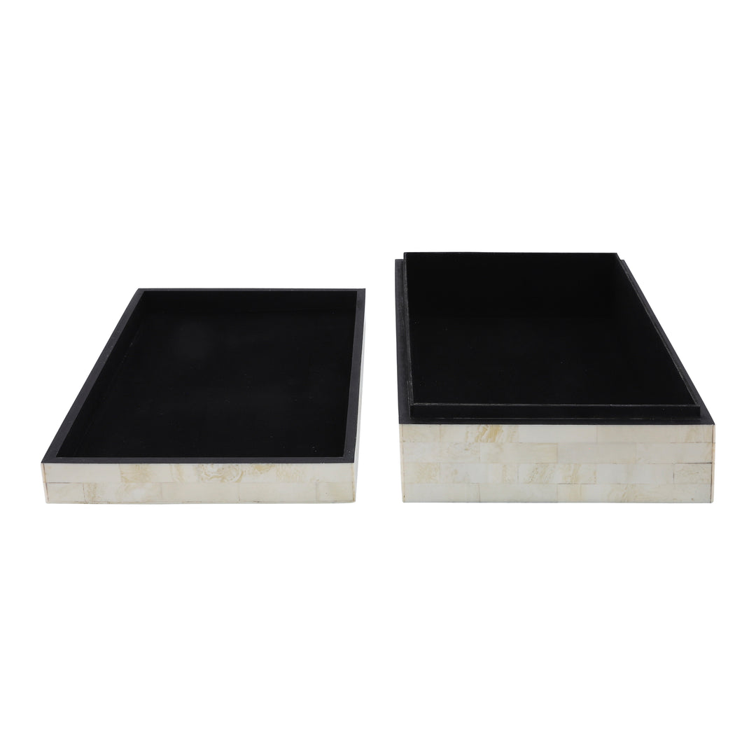 Resin S/2 Checkered Boxes, Black/white