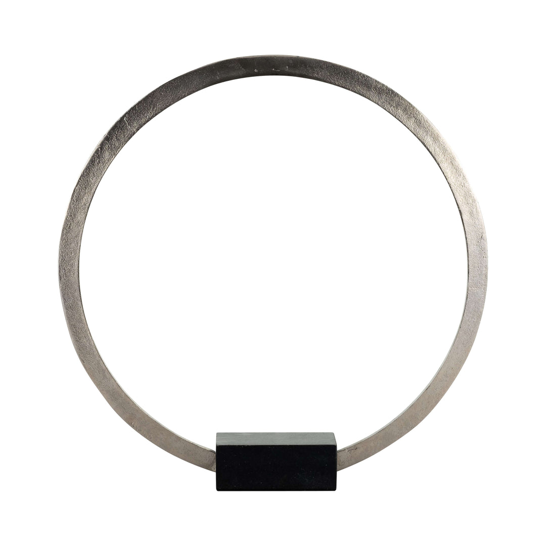 Metal,17",standing Ring W/base ,nickel/black