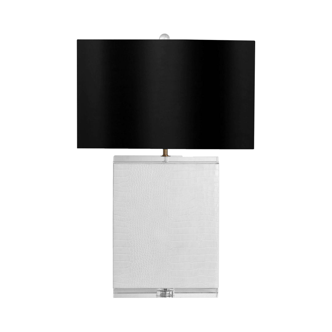 Crystal 29" Table Lamp, White/black