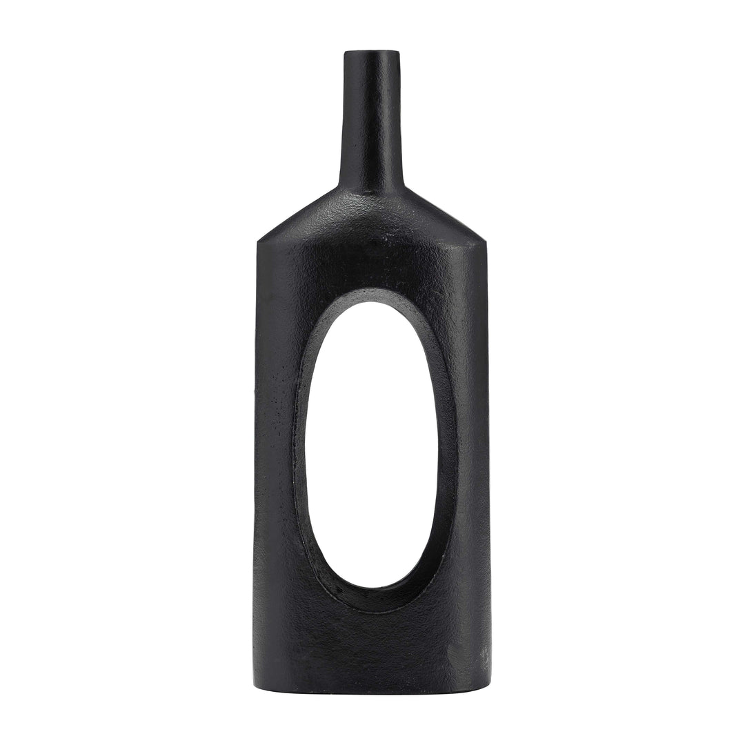 Metal,16"h,tall Modern Open Cut Out Vase,black