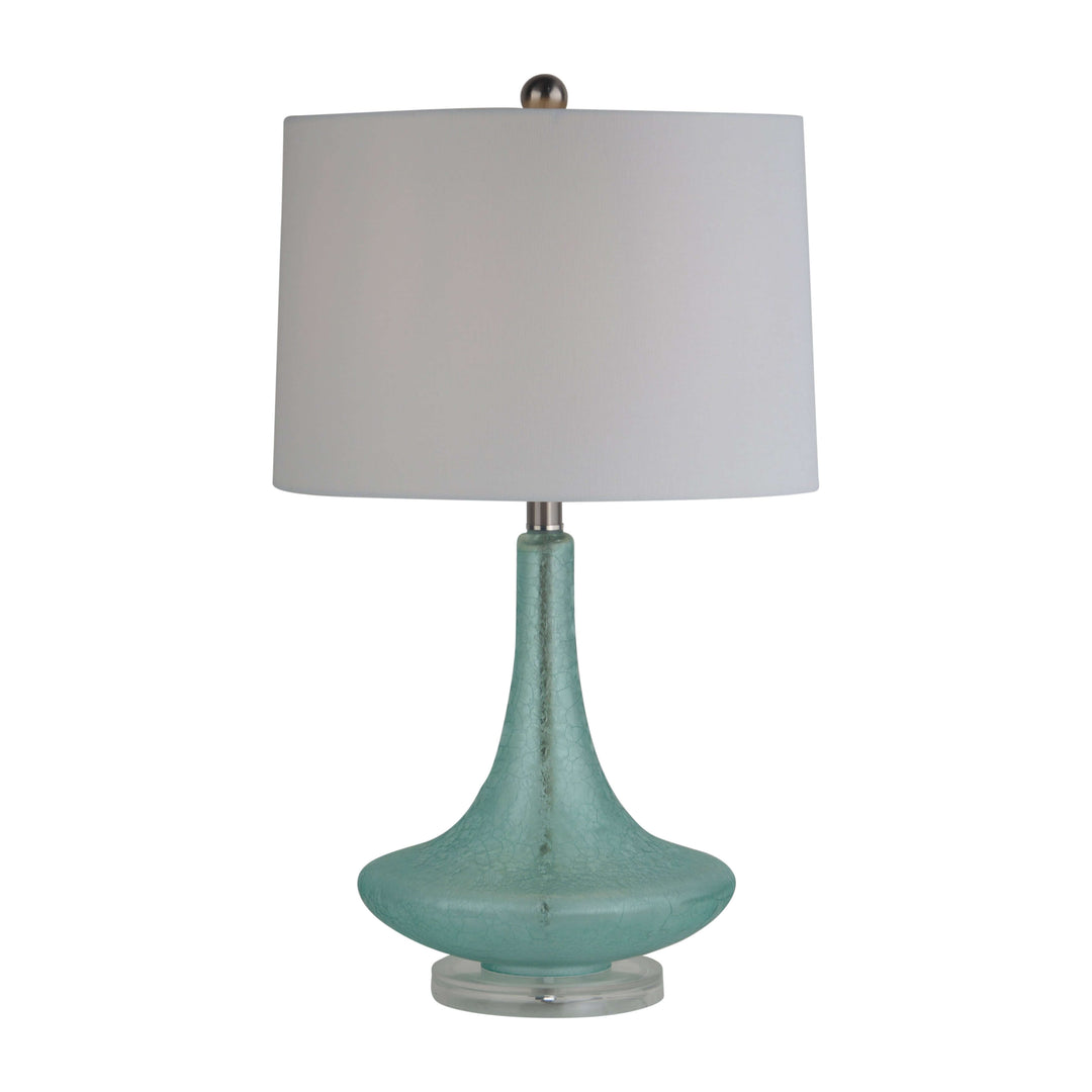 Glass 26"  Table Lamp, Green