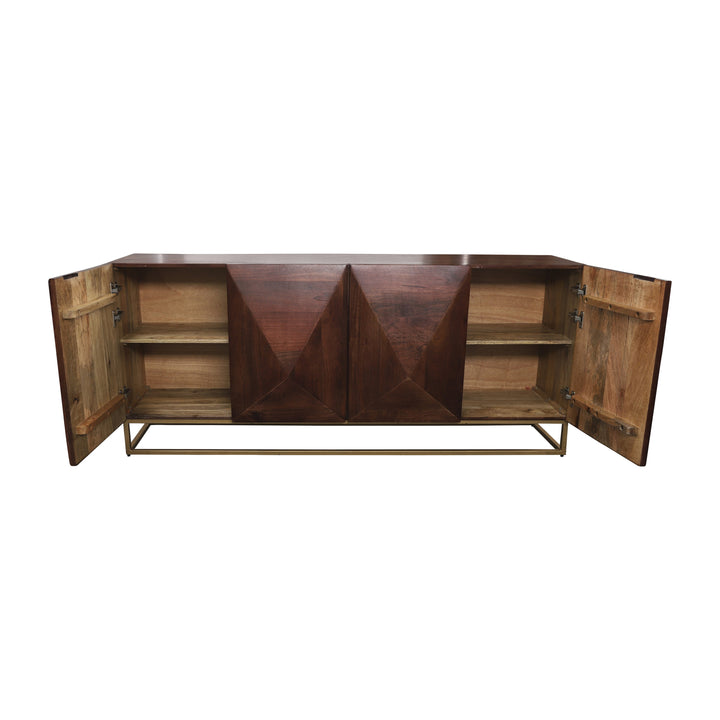 Wood, 70x30 Diamond Console Cabinet, Brown