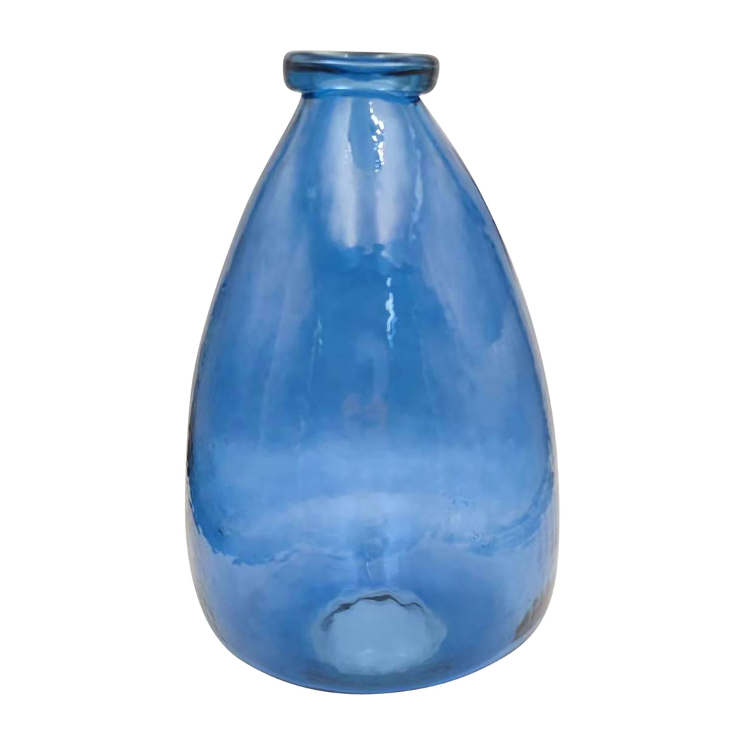 Glass, 15" Balloon Vase, Blue