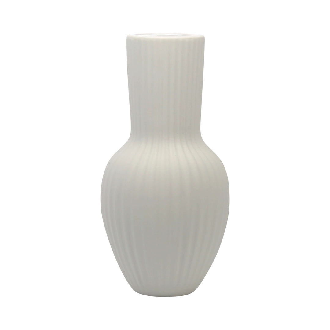 Cer, 11"h Bouquet Vase, White