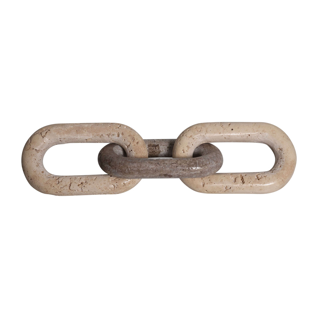 Marble, 12" 3-chain Links, Beige/gray