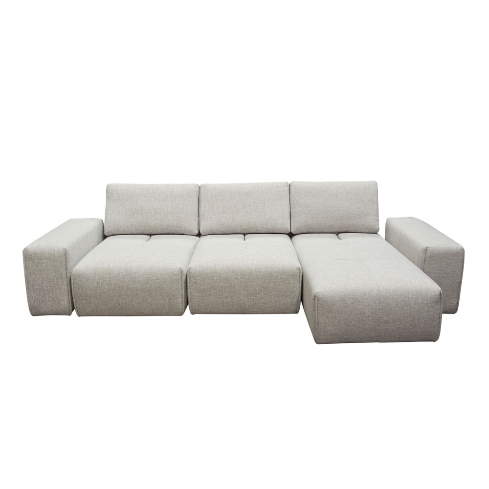 Jazz Modular 3-Seater Chaise Sectional w/ Adjustable Backrests 122x64x32 / Barley