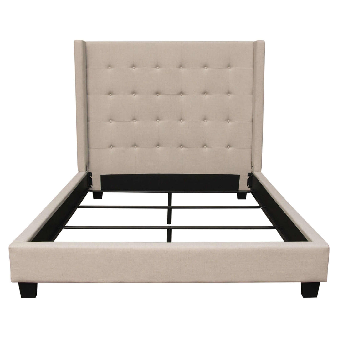 Madison Ave Tufted Wing Bed Queen / Sand