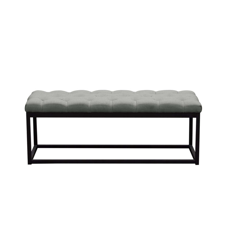 Mateo Small Tufted Bench Grey / 48x16x19