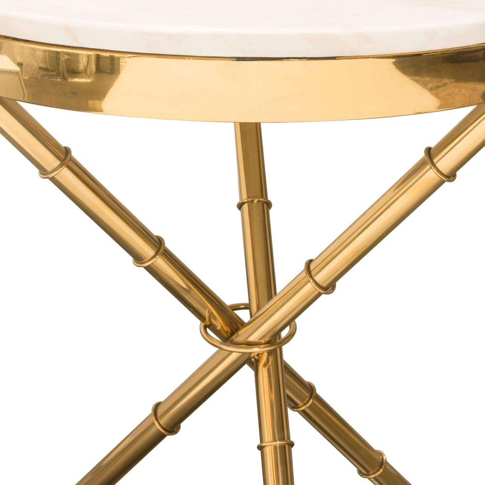 Reed Marble Accent Table Gold / 20 x 20 x 23