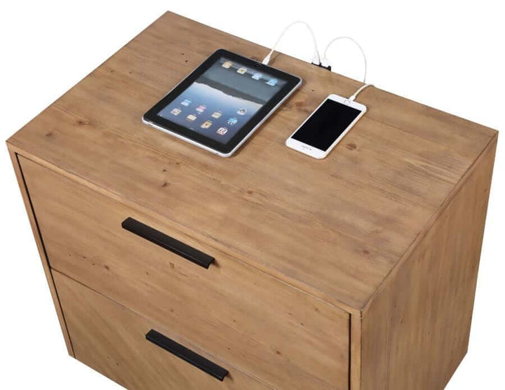 Taylor 2-drawer Rectangular Nightstand With Dual Usb Ports Light Honey Brown Taylor 2-drawer Rectangular Nightstand with Dual USB Ports Light Honey Brown