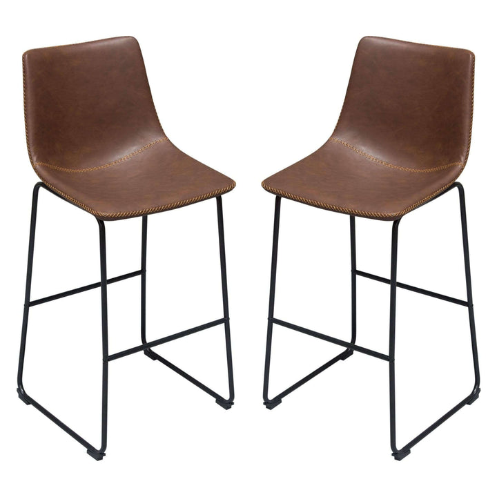 Theo Bar Height Chairs Set Of (2) Chocolate