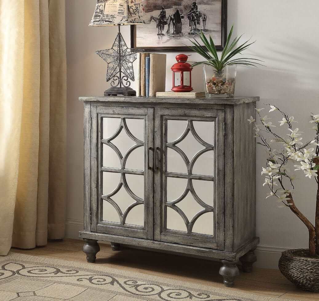 Velika Accent Table 36"L X 14"W X 37"H / Weathered Gray