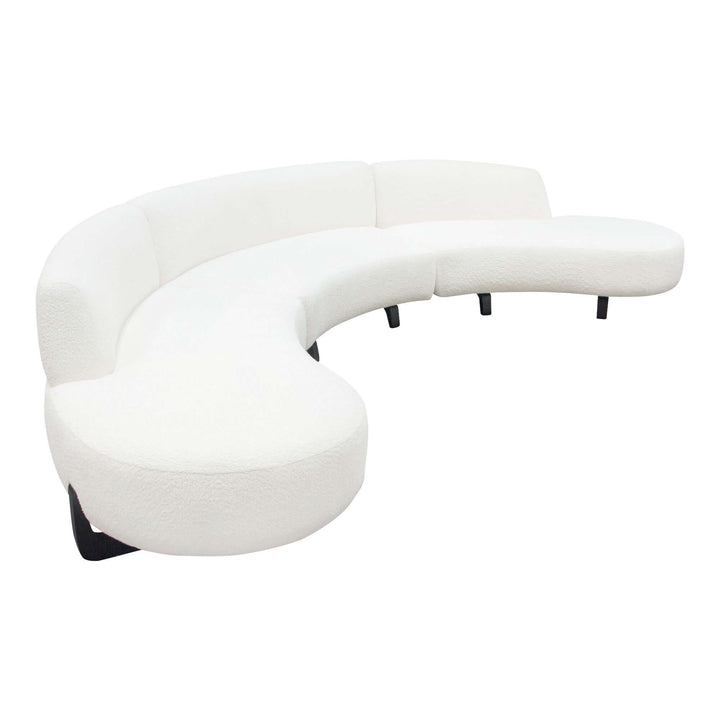 Vesper 3PC Modular Curved Sofa & (2) Chaise White