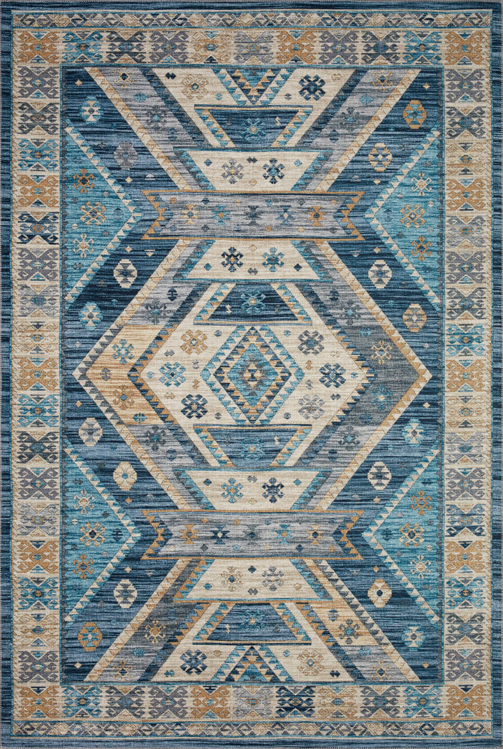 Zion Rug Collection 2'-3" x 3'-9" / Ocean / Gold